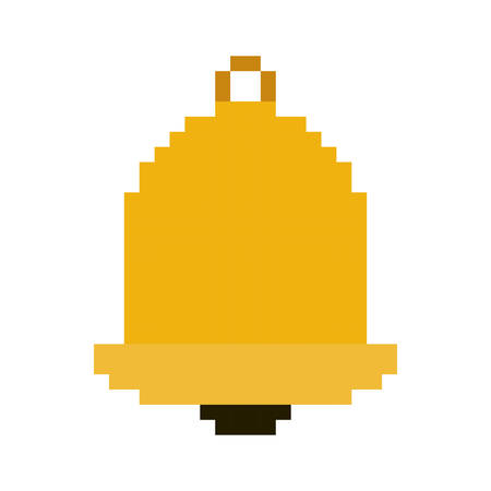Colorful pixelated golden bell element vector illustration.のイラスト素材