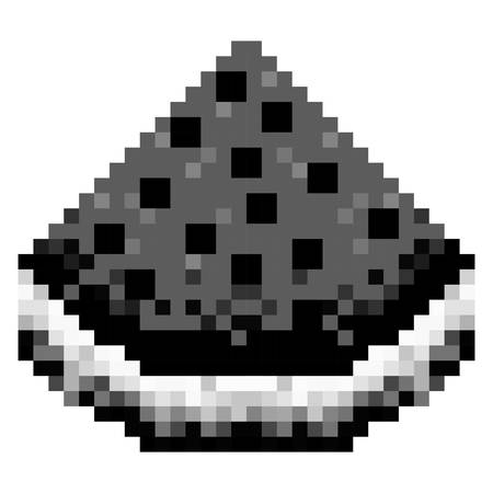 monochrome pixelated piece of watermelon fruit food vector illustrationのイラスト素材