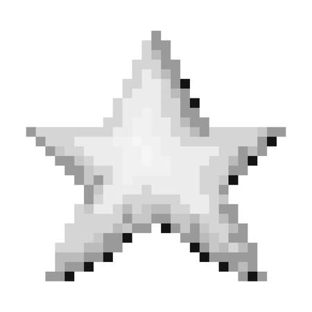 monochrome pixelated star figure icon vector illustrationのイラスト素材