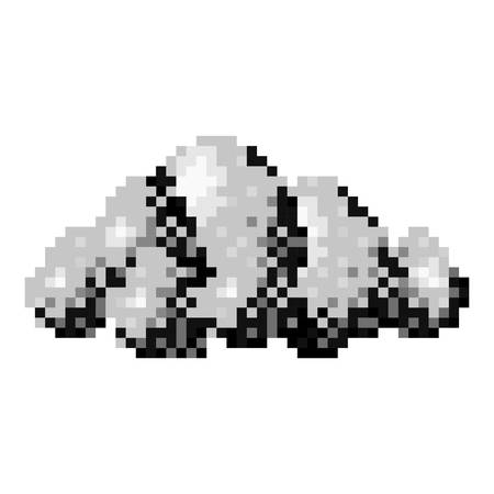 monochrome pixelated cumulus of blue clouds vector illustrationのイラスト素材