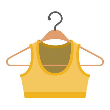 colorful silhouette of shirt top for women in clothes hanger vector illustrationのイラスト素材