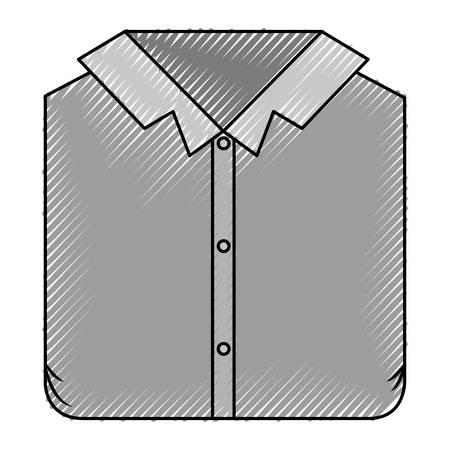 Colored crayon silhouette of man shirt folded vector illustrationのイラスト素材