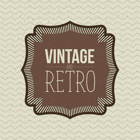 color zigzag lines background with brown ornamental frame vintage and retro text vector illustrationのイラスト素材