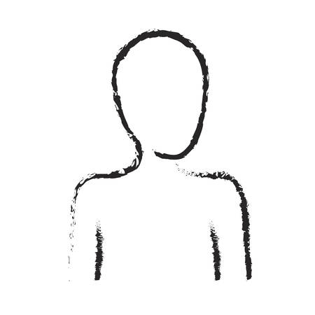 monochrome blurred silhouette of human half body and faceless vector illustrationのイラスト素材