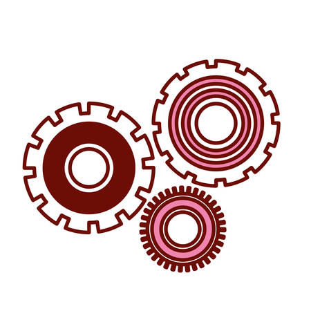 pink and scarlet red sections silhouette of set of pinions vector illustrationのイラスト素材
