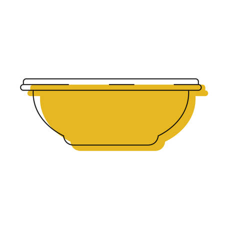 yellow watercolor silhouette of bowl for water or cleansing vector illustrationのイラスト素材