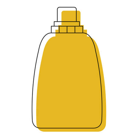 Yellow watercolor silhouette of liquid soap bottle vector illustrationのイラスト素材