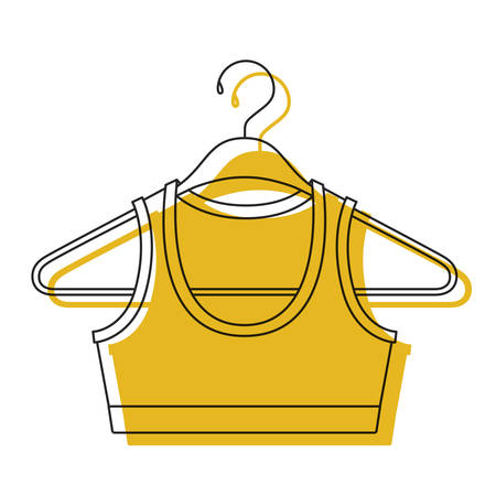 Yellow watercolor silhouette shirt top for women in clothes hanger vector illustrationのイラスト素材