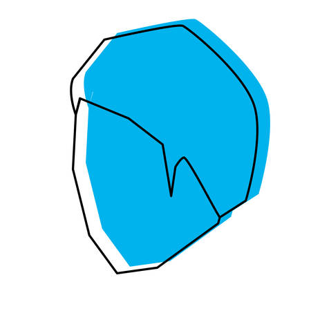 Man head faceless with short hairstyle blue watercolor silhouette vector illustration.のイラスト素材