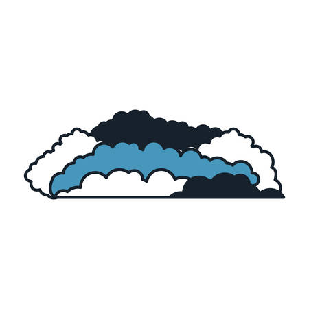 cloud cumulus in color blue sections silhouette vector illustrationのイラスト素材