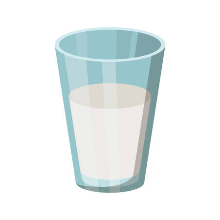 glass of milk in colorful silhouette on white background vector illustrationのイラスト素材