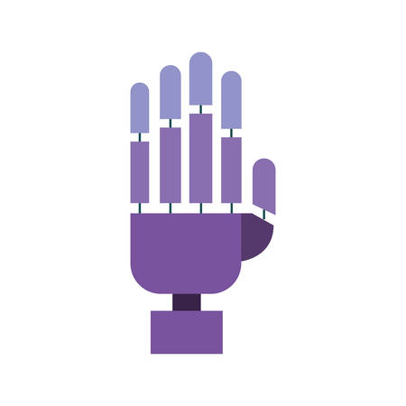robotic hand colorful silhouette on white background vector illustrationのイラスト素材