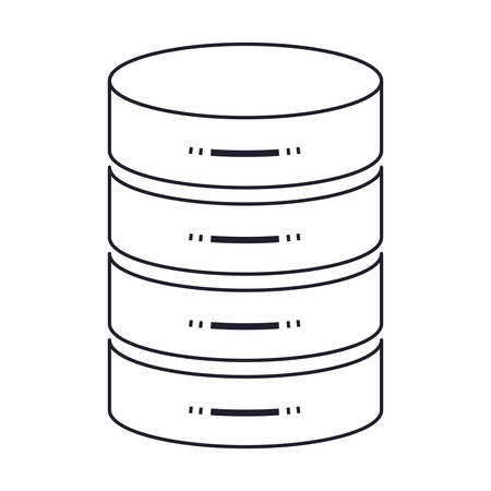 server hosting storage icon in monochrome silhouette vector illustrationのイラスト素材