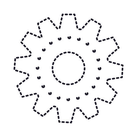 gear machinery icon in dotted silhouette vector illustrationのイラスト素材