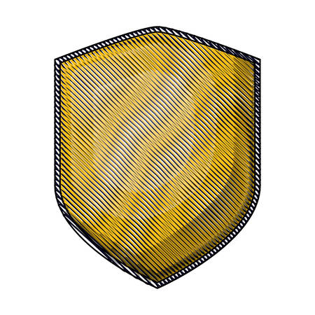 shield with colored crayon silhouette vector illustrationのイラスト素材