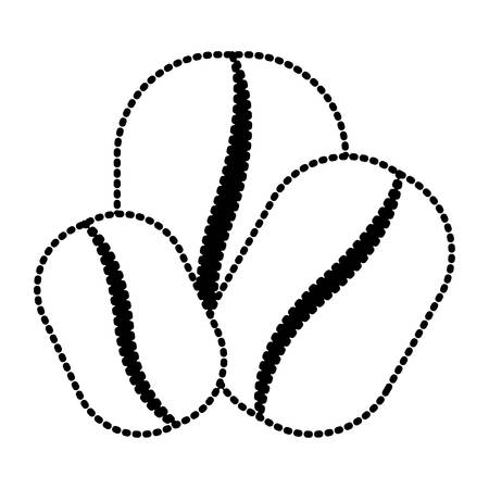 coffee beans set silhouette dotted monochrome on white background vector illustrationのイラスト素材