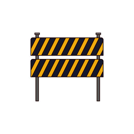 traffic fence flat icon colorful silhouette vector illustrationのイラスト素材