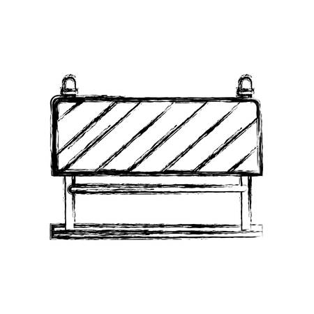 Traffic barrier flat icon monochrome blurred silhouette vector illustrationのイラスト素材
