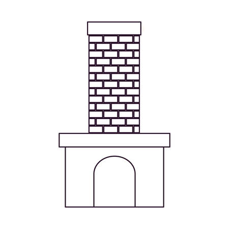 brick fireplace silhouette on white background vector illustrationのイラスト素材