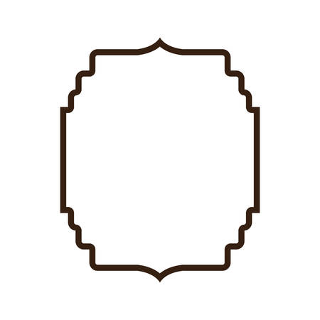 heraldic decorative frame in brown color contour vector illustrationのイラスト素材