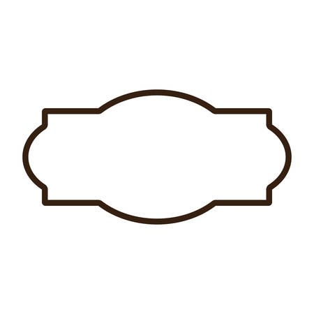 heraldic decorative frame in brown color contour vector illustrationのイラスト素材