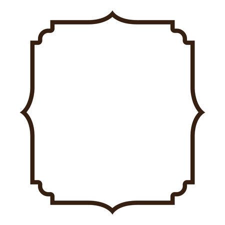 heraldic decorative frame in brown color contour vector illustrationのイラスト素材