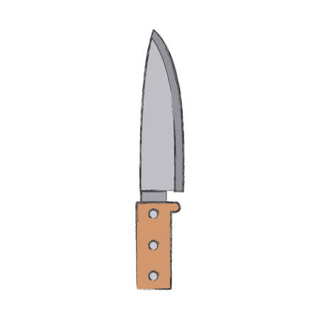 cook knife colorful blurred contour vector illustrationのイラスト素材