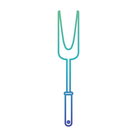 carving fork utensil degraded blue color contour vector illustrationのイラスト素材