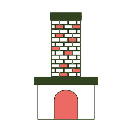 brick fireplace on color section silhouette vector illustrationのイラスト素材