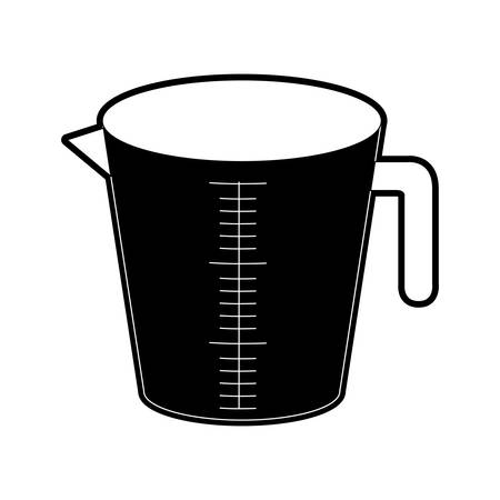 A jar with handle and measure scale black silhouette illustration.のイラスト素材