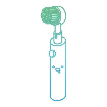 electric toothbrush   in degraded green to blue color contour vector illustrationのイラスト素材