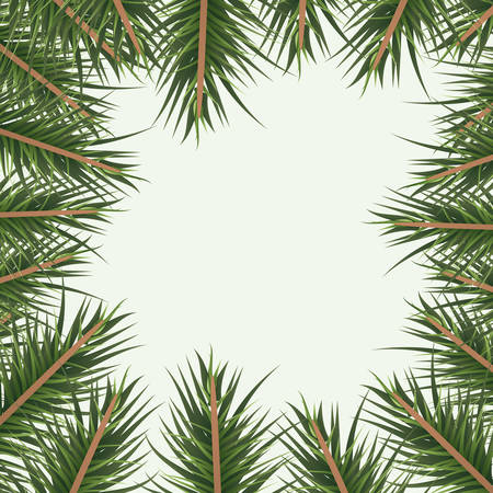 christmas ornament background with colorful pine branches vector illustrationのイラスト素材