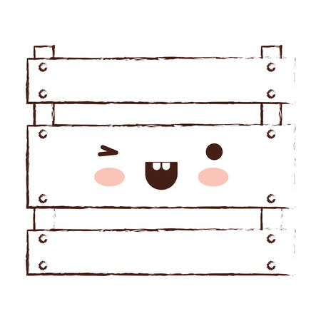 wooden basket in brown blurred silhouette vector illustrationのイラスト素材
