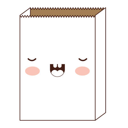 paper bag in brown silhouette vector illustrationのイラスト素材