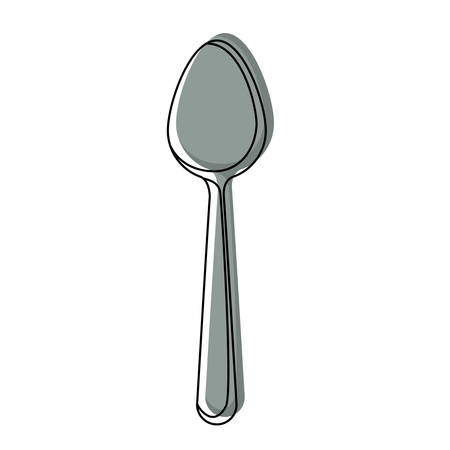 spoon icon in watercolor silhouette on white background vector illustrationのイラスト素材
