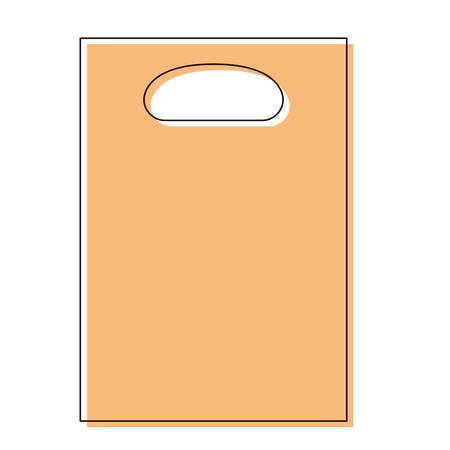 paper bag icon with handle in watercolor silhouette vector illustrationのイラスト素材