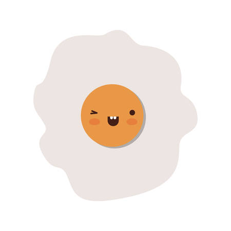fried egg in colorful silhouette on white background vector illustrationのイラスト素材