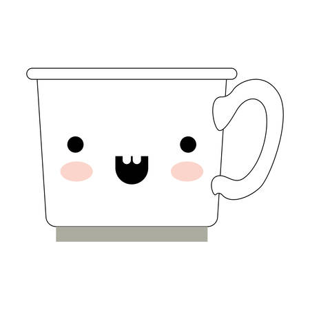 coffee cup in monochrome silhouette on white background vector illustrationのイラスト素材