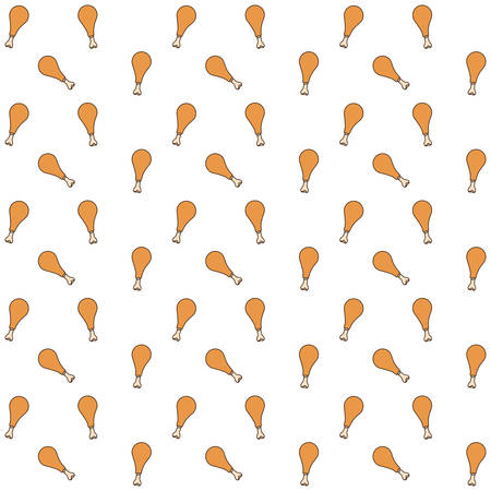 chicken thigh pattern in colorful silhouette in white background vector illustrationのイラスト素材