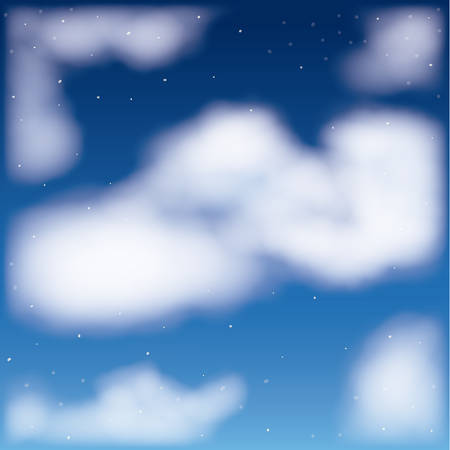 nightly background with cloud cumulus and starry sky vector illustrationのイラスト素材
