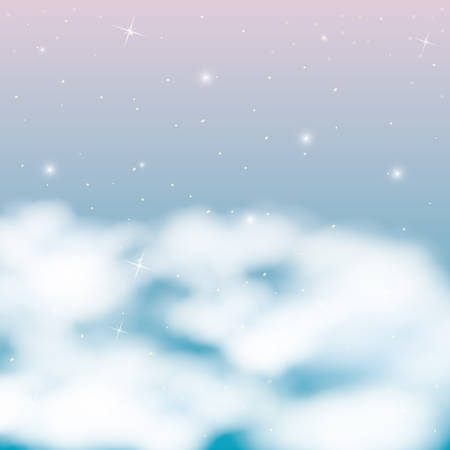nightly background with shining clouds and starry night vector illustrationのイラスト素材