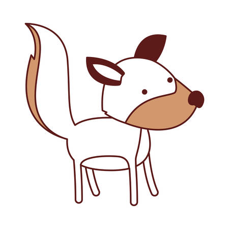 Wolf cartoon in color sections silhouette with thick contour vector illustration.のイラスト素材