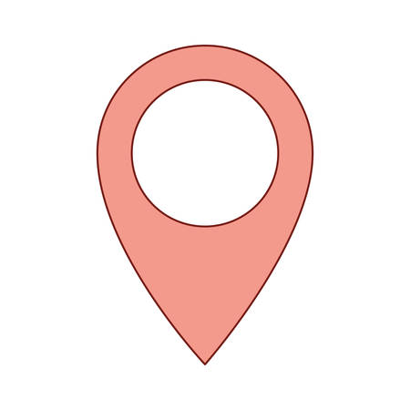 map pointer flat icon colorful silhouette vector illustrationのイラスト素材