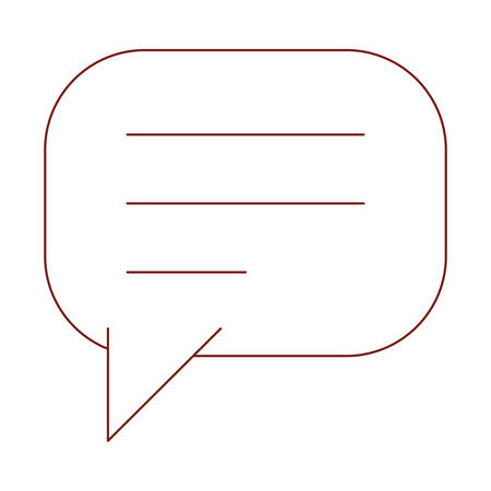 square dialogue speech and rounded with tail in dark red contour vector illustrationのイラスト素材