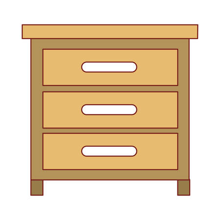 chest of drawers front view in colorful silhouette vector illustrationのイラスト素材