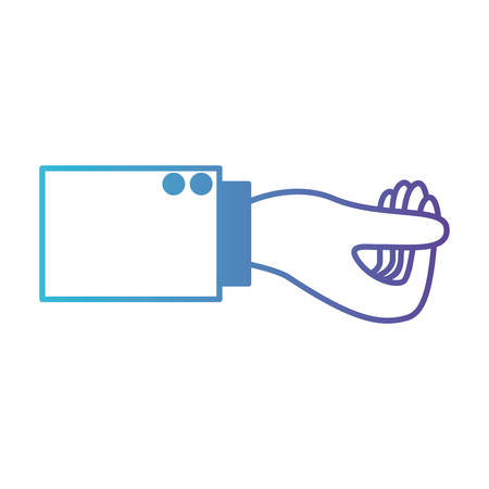 A business hand side view showing gesture vector illustrationのイラスト素材