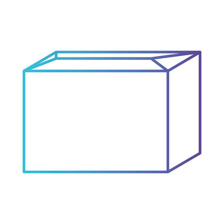 Sealed cardboard box icon in degraded blue to purple color contour vector illustrationのイラスト素材
