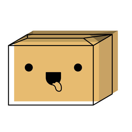 Sealed cardboard box in watercolor silhouette vector illustrationのイラスト素材