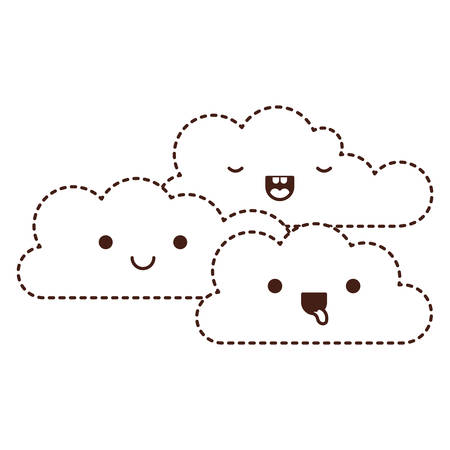 Clouds icon fla in monochrome dotted  vector illustration.のイラスト素材