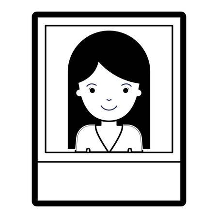 Identification Photo Of Woman With Long Straight Hair In Black